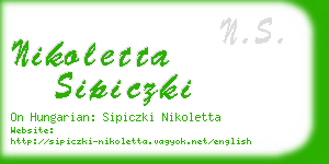 nikoletta sipiczki business card